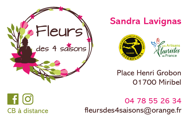 carte visite FLEURS DES 4 SAISONS